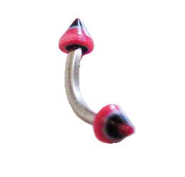 Piercing Arcade barre courbe pointes Noir et Rose