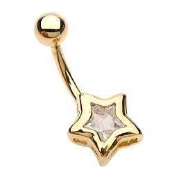 Piercing Nombril Star Dorée plaquage or