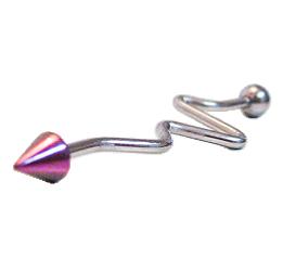 Piercing Industriel ZIgZag Pointe fushia